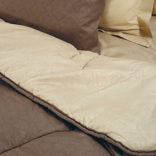 Das Home Duvet Set Single with Microfiber Filling 160x240cm 4688 Beige Beige 4pcs 11 togs Togs