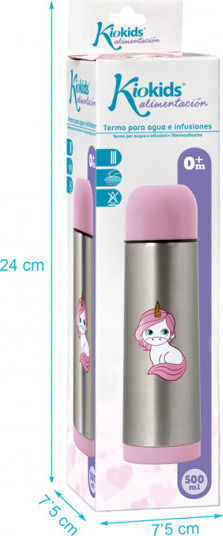 Kiokids Μονόκερος Βρεφικό Θερμός Υγρών Ανοξείδωτο 500ml