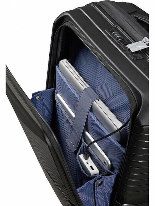 American Tourister Airconic Cabin Hard Black Suitcase With 4 Wheels Height 55cm