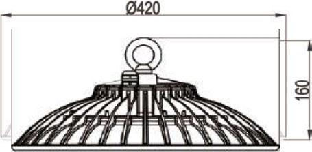 Universe Φωτιστικό Καμπάνα 250W Ψυχρό Λευκό 30000lm με Ενσωματωμένο LED Γκρι Ø42cm