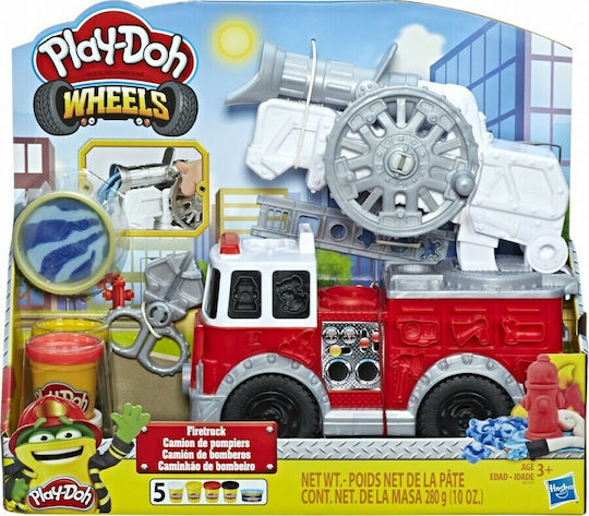 Hasbro Play-Doh Spielset Modellierknete Räder Feuerwehrauto mit 5 Farben für 3+ Jahre