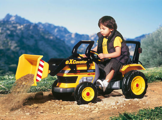 Excavator pentru copii Maxi cu pedale cu Pedale Galben