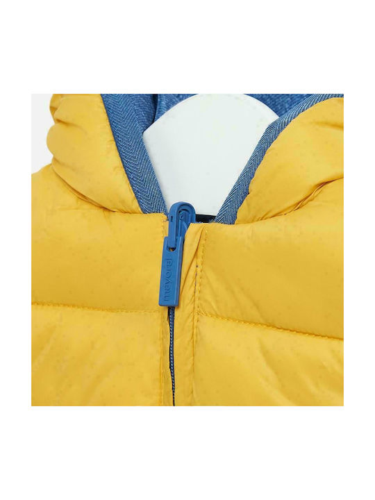 Mayoral Kids Quilted Jacket short Double Sided Hooded Yellow