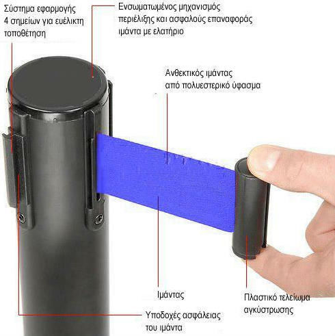 Next Systems Safety Barrier Post Blue Set with Strap 2mx91cm BB-200-SET-10