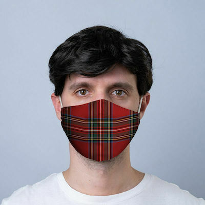 Puckator Reusable Face Covering Large 12+ Ετών Red Tartan 1τμχ