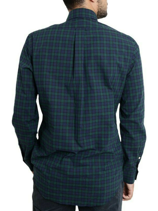 Ralph Lauren Men's Checked Shirt with Long Sleeves Regular Fit Green