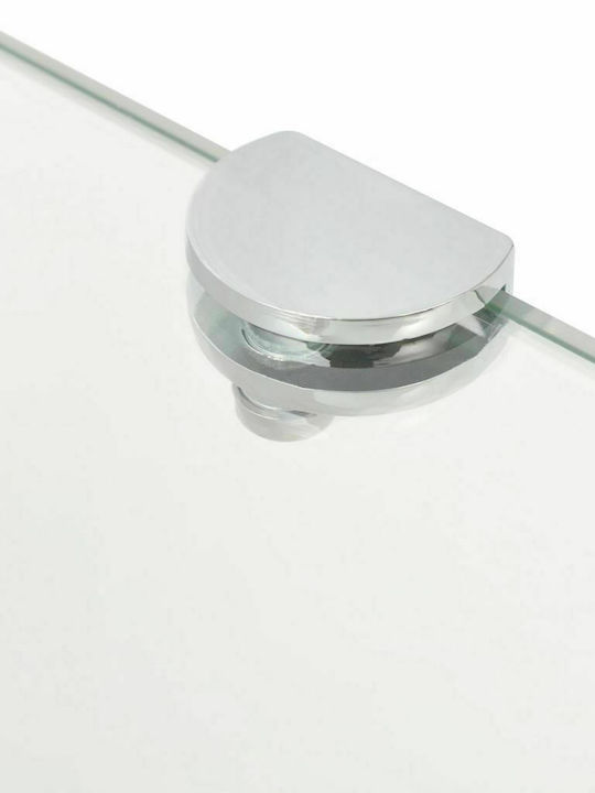 vidaXL Ecke An der Wand montiert Badezimmerregal Glas 45x45x0.8cm Transparent