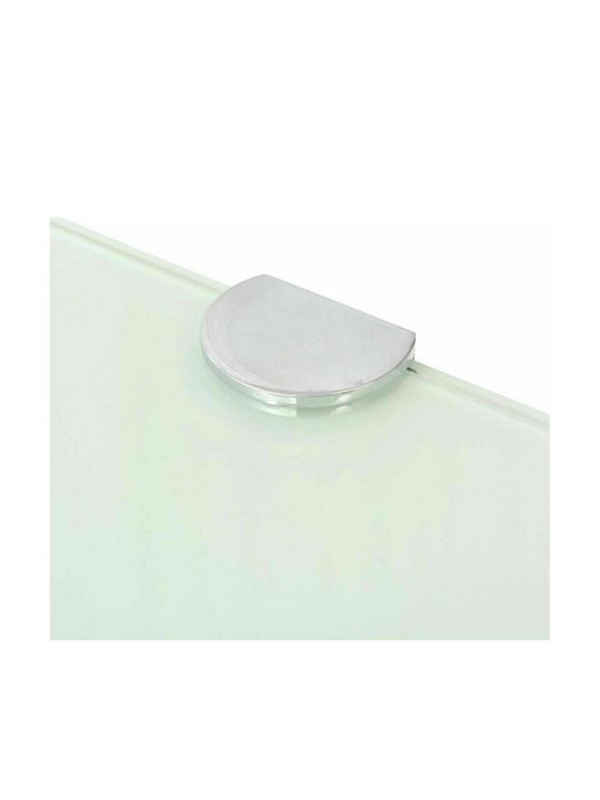 vidaXL Corner Wall Mounted Bathroom Shelf Glass 25x25x0.8cm White