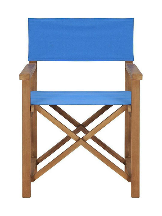 Director's Chair Wooden Blue 1pcs 57.5x54.5x85cm.