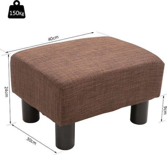 Υποπόδιο Επενδυμένο με Ύφασμα Καφέ 40x30x24εκ.