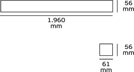 VK Lighting LED Комерсиално Линейно Осветление Светило Таван 44W Неутрално бяло IP20 Ш196xД6.1xВ5.6см.