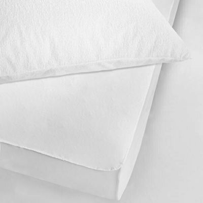 La Luna Single Waterproof Terry Mattress Cover Fitted BoneDry White 90x200cm