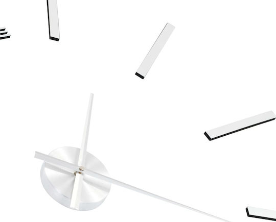 vidaXL 3D Wall Clock Sticker Metallic Silver Ø100cm