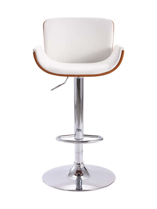 Stool Bar with Back & Adjustable Height White 54x55x89-109cm