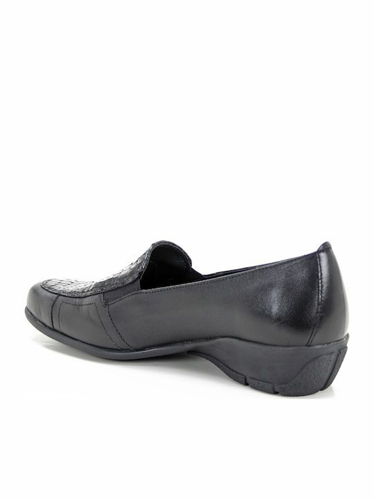 Boxer Leder Damen Loafers in Schwarz Farbe