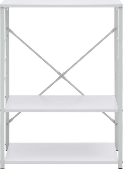 vidaXL Metallische Küchenorganisationsständer für Mikrowelle Weiß 60x39,6x79,5cm
