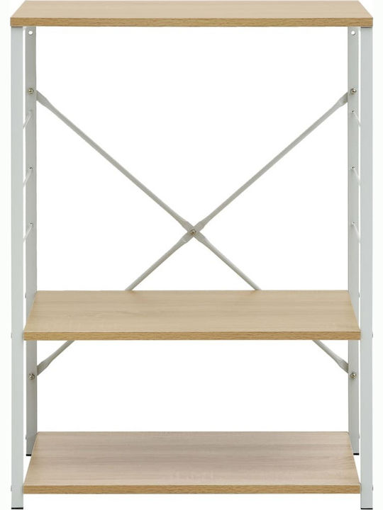 vidaXL Kitchen Rack Wooden in White Color 3 Slots 60x39.6x79.5cm