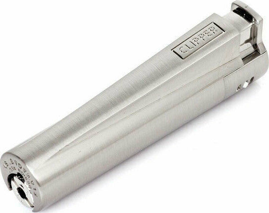 Clipper Jet Flame Αντιανεμικός Αναπτήρας Φλόγας Τύπου Jet σε Ασημί χρώμα