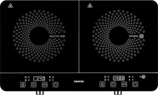 Sencor Induction Countertop Double Burner Black