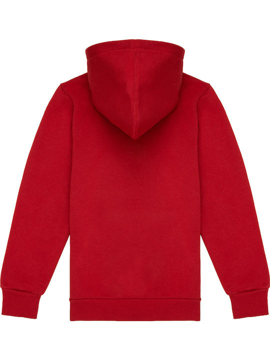 Levi's Kids Fleece Sweatshirt with Hood and Pocket Red Batwing Screenprint