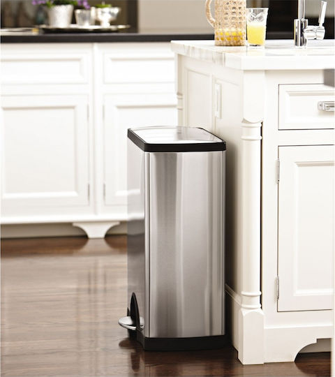Simplehuman Μεταλλικός Κάδος Απορριμμάτων με Πεντάλ 50lt Inox