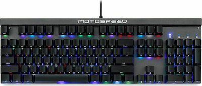 Motospeed CK103 Gaming- Mechanische Tastatur Volle Größe mit Outemu Blau Schaltern und RGB-Beleuchtung (Griechisch) Schwarz