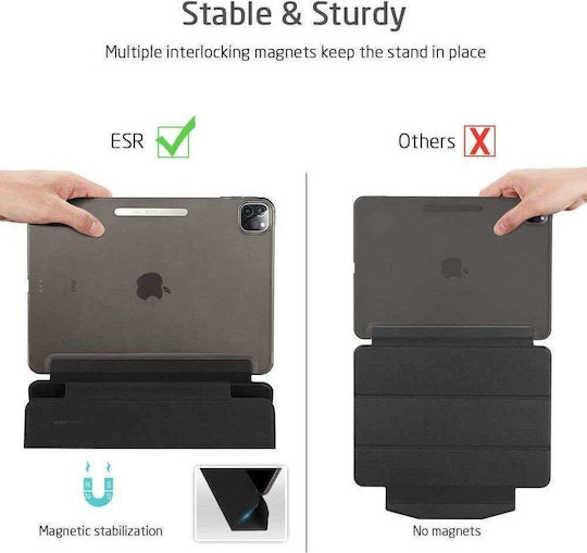 ESR Yippee Clasp Jelly Флип Капак Черен iPad Pro 2020 12,9"