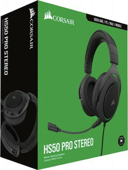 Corsair HS50 Pro Over Ear Gaming Headset with Connection 3.5mm Green