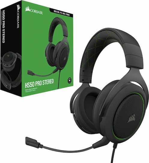 Corsair HS50 Pro Over Ear Gaming Headset with Connection 3.5mm Green