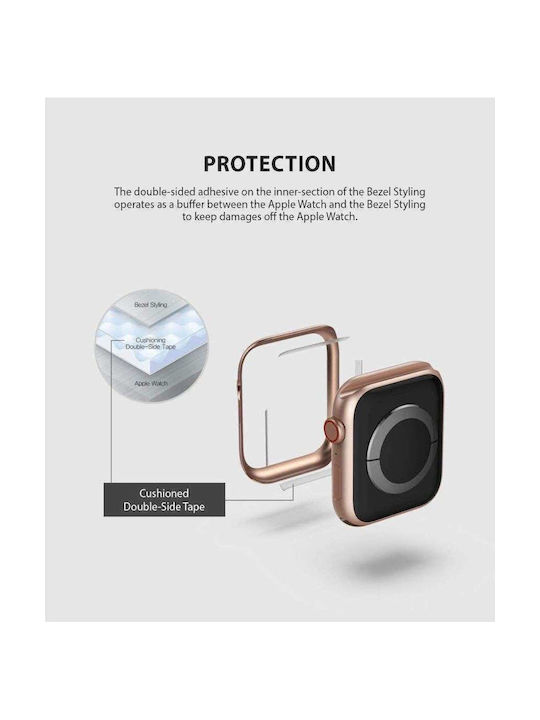 Ringke Bezel Styling Πλαστική Θήκη σε Ροζ Χρυσό χρώμα για το Apple Watch 44mm