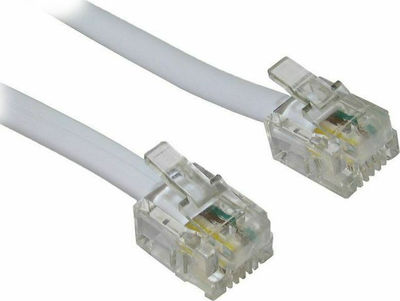 Powertech Flat Telephone Cable RJ11 6P4C 2m Gray (CAB-T002)
