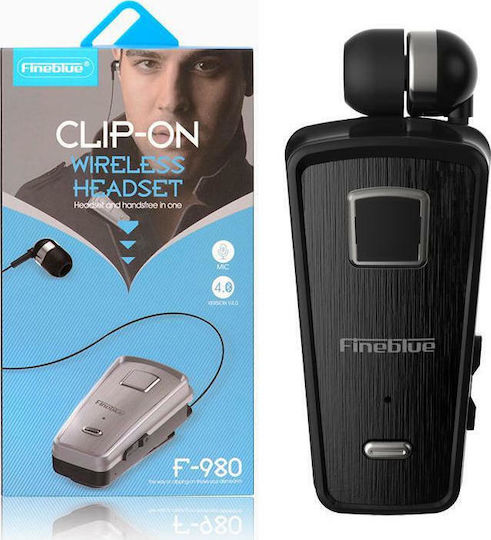 Fineblue F980 In-ear Bluetooth Handsfree Ακουστικό Πέτου Μαύρο