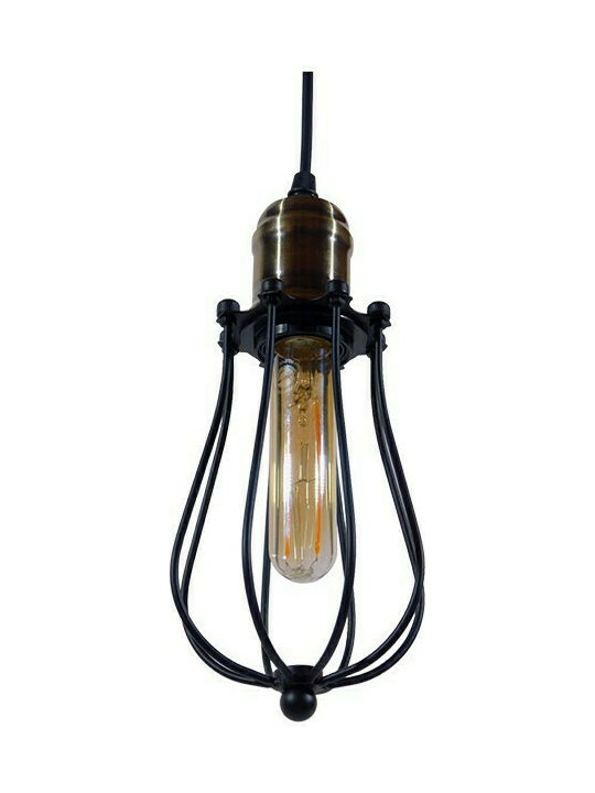 GloboStar Camber Pendant Light Black Grid with Socket E27 11cm