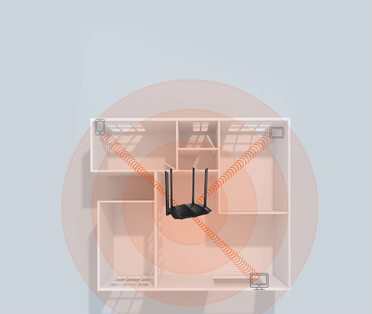 Tenda AC8 Ασύρματο Router Wi‑Fi 5 με 3 Θύρες Gigabit