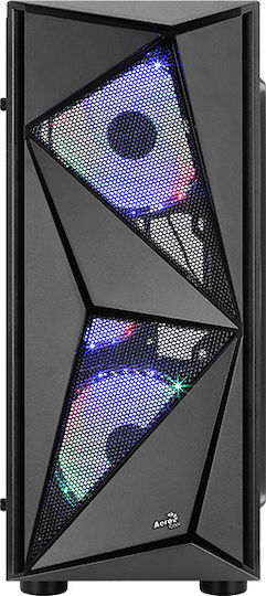 Aerocool Glider Tempered Glass Gaming Midi Tower Κουτί Υπολογιστή με Πλαϊνό Παράθυρο Μαύρο