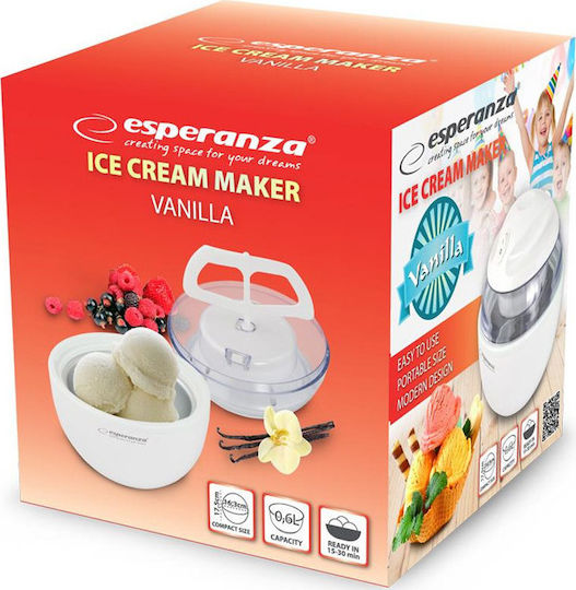 Esperanza Vanilla Παγωτομηχανή 600ml Λευκή