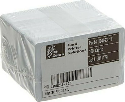 Zebra Zubehör POS Premier Pvc Blank White Cards 30 Mil