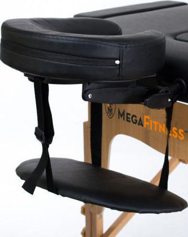 MegaFitness Megafitness Classic 3 Wooden Portable/Folding Black Massage and Physiotherapy Bed 192x70cm