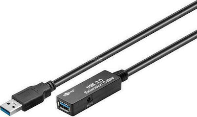 Goobay USB 3.0 Cablu USB-A de sex masculin - USB-A femelă Negru 5m 95727