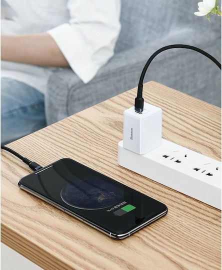Baseus Cafule Lightning Braided USB-C to Lightning Cable 18W Red 1m (CATLKLF-91)