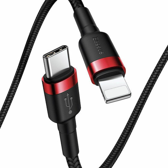 Baseus Cafule Lightning Braided USB-C to Lightning Cable 18W Red 1m (CATLKLF-91)