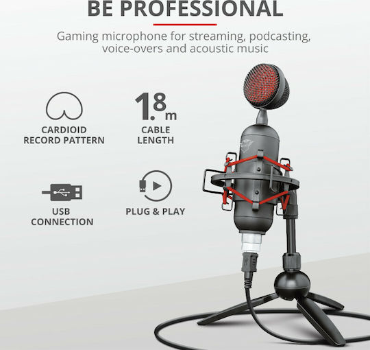 Trust GXT244 Buzz Set Condenser Microphone USB Tabletop for Vocals