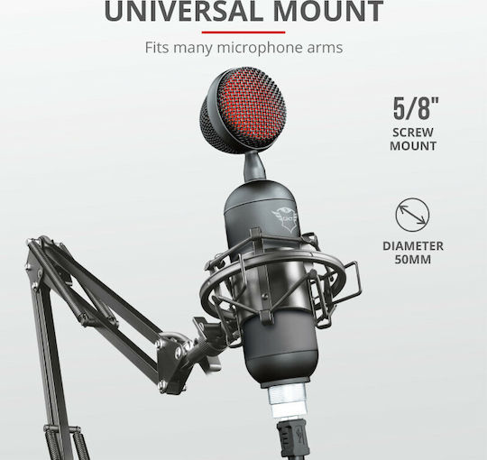 Trust GXT244 Buzz Set Condenser Microphone USB Tabletop for Vocals