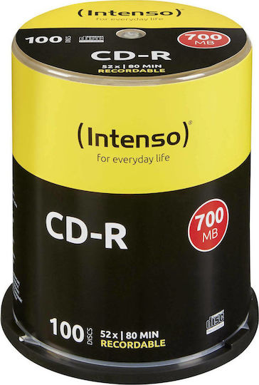 Intenso Εγγράψιμα CD-R 52x 700MB Cake Box 100τμχ