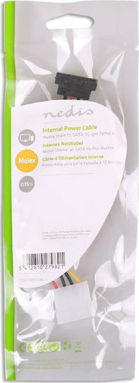Nedis 4-Pin Molex - 15-Pin Sata Kabel 0.15m Mehrfarbig (CCGP73505VA015)