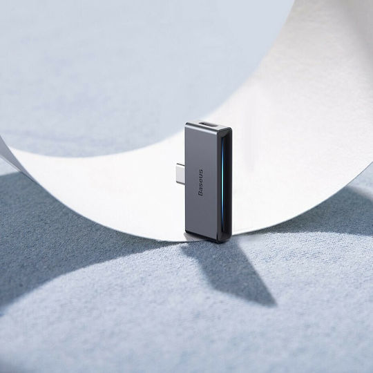 Baseus CATL57-0A Convertor USB-C Masculin În 3.5mm / USB-C Feminin Gri