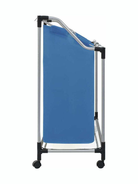 vidaXL Wäschekorb aus Metallisch Faltbar 96x40x92cm Blau