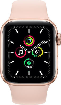 Apple Watch SE Aluminium 44mm Waterproof with Heart Rate Monitor (Gold Pink)