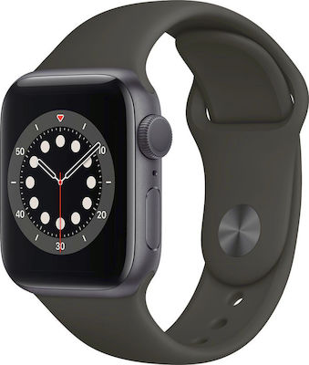 Apple Watch Series 6 Aluminium 40mm Αδιάβροχο με Παλμογράφο (Space Gray)