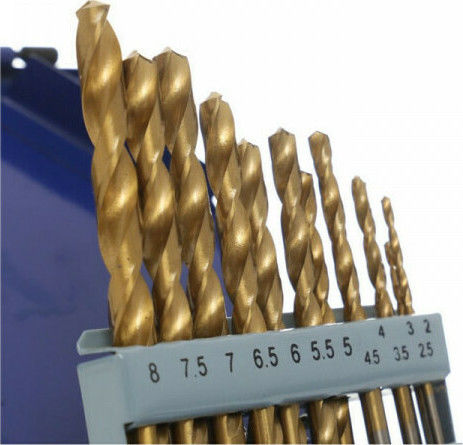 Tagred Set 13 HSS 2-8mm Burghie HSS Titan cu Tija Cilindrică pentru Metal